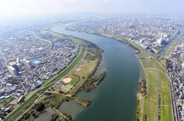 淀川のバス釣りの画像
