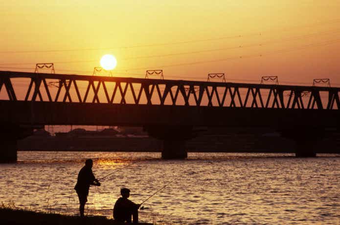 夕方の釣り風景