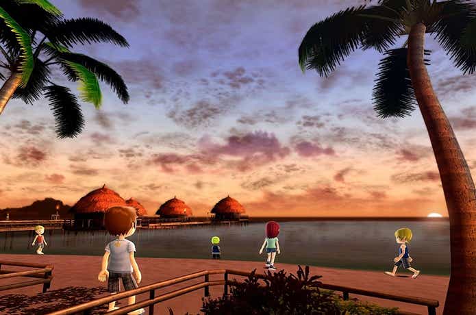 ファミリーフィッシングの夕日