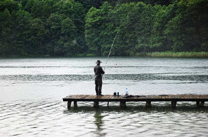 雨の釣り