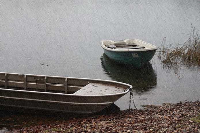 雨の釣り場
