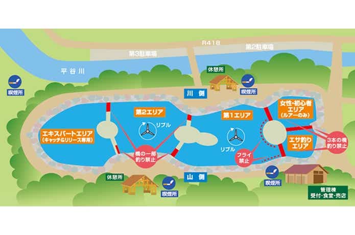 平谷湖の釣りエリア