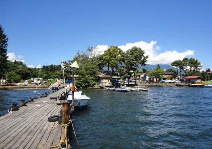 野尻湖のボート