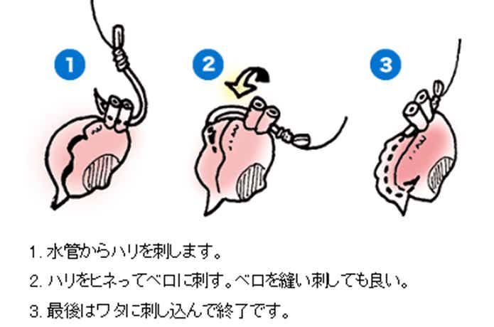 カワハギエサ付け