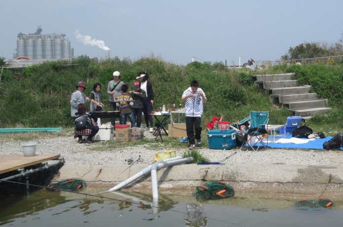 BBQをしている風景