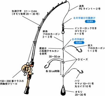 石鯛釣りの仕掛け - 釣り糸/ライン