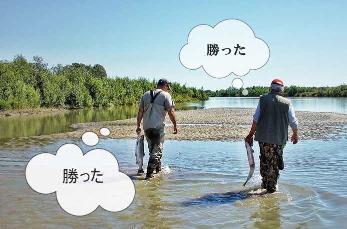 ライバル同士の釣り人