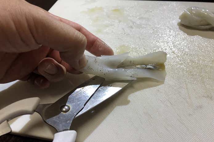 ストロー・肝を切り離す