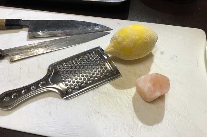 アオリイカ 刺身 塩レモン