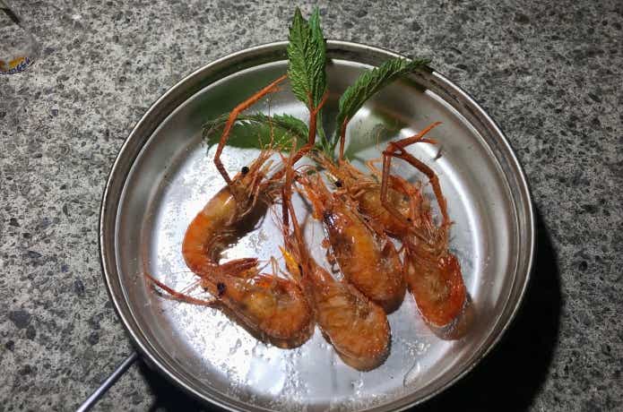 手長エビ素揚げ