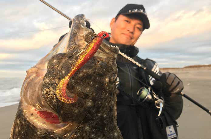 遠州サーフで釣ったヒラメ