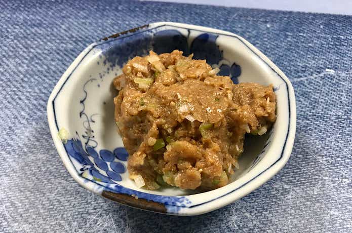 ドンコ料理のなめろう