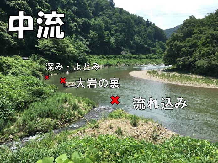 うなぎ釣り　中流　ポイント