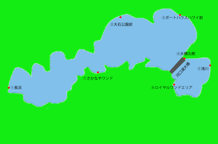 河口湖ポイントマップ
