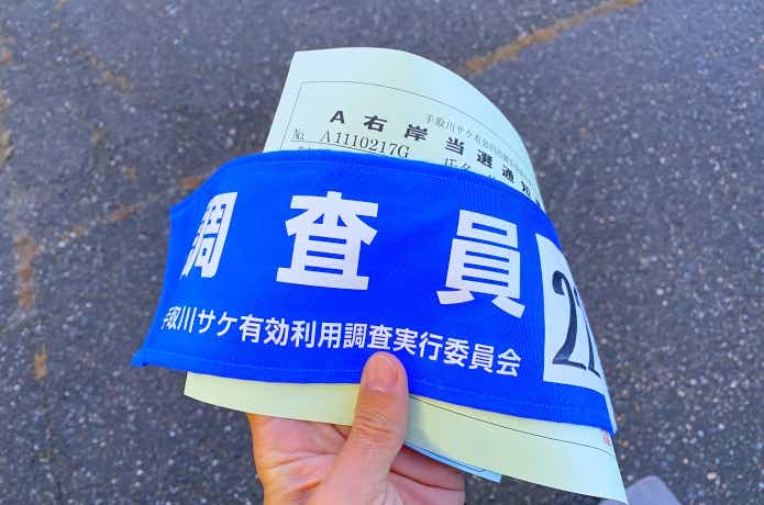 手取川のサケ釣りの画像