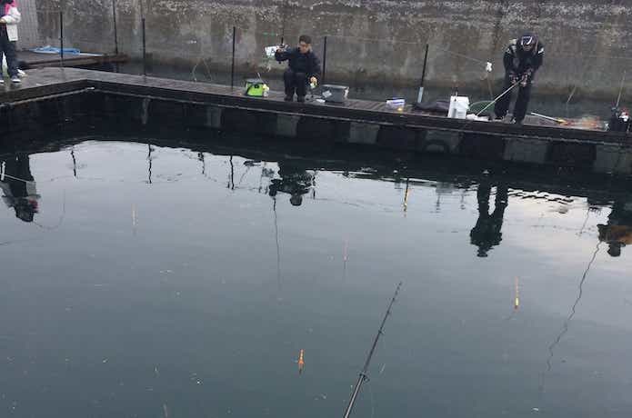海上釣り堀の画像