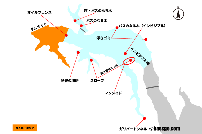 日吉ダム　ポイントマップ