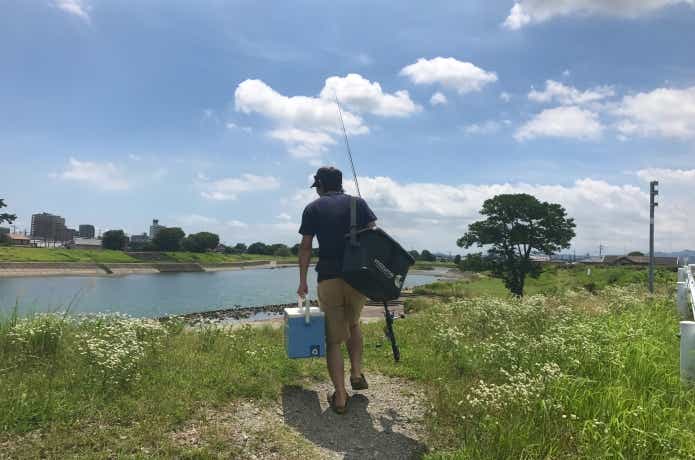 河口でハゼ釣り