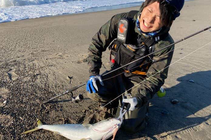 ブリと釣竿