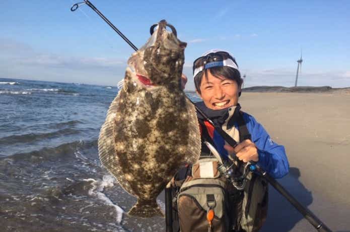 高感度なロッドで釣ったヒラメ