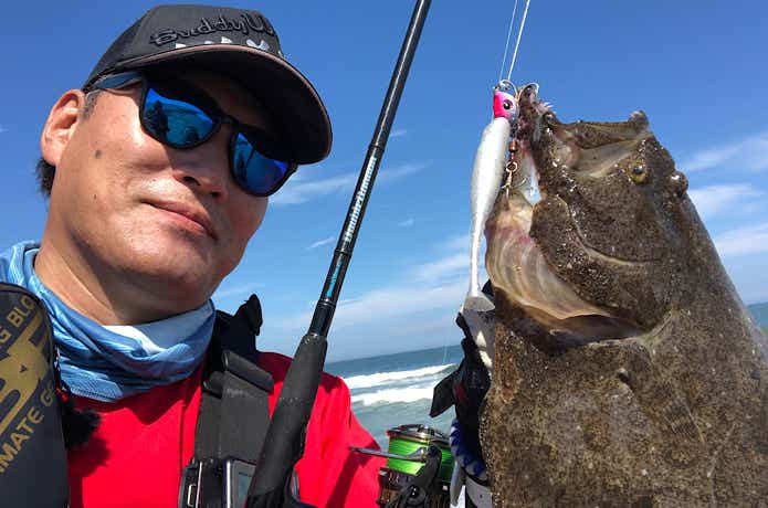 サーフで釣ったヒラメ