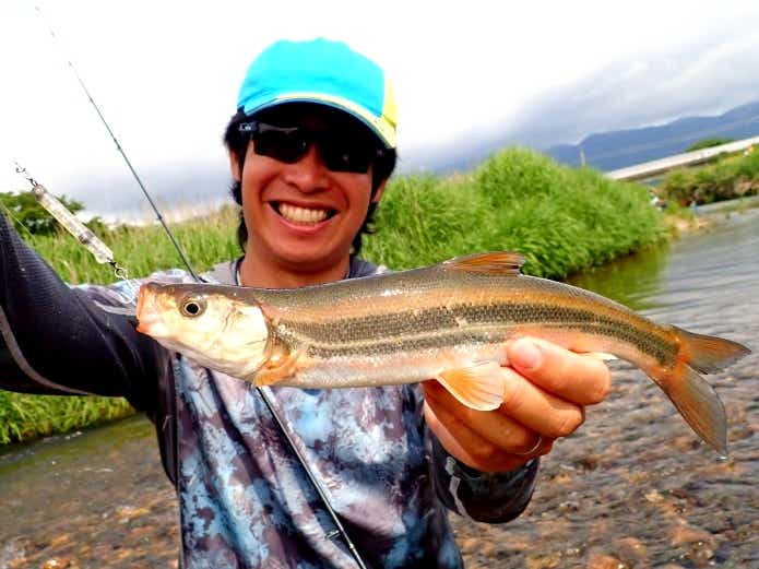 川　ルアー釣り　ウグイ
