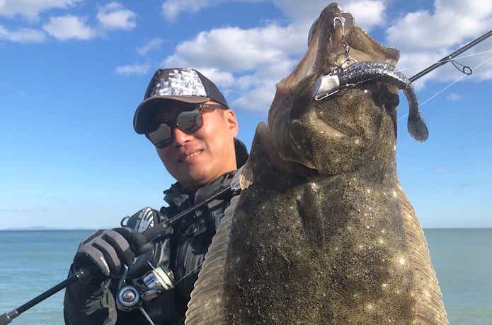 サーフで釣ったヒラメ