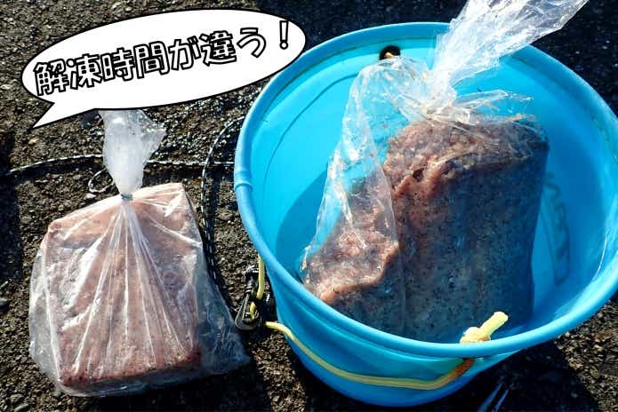 釣り人間違え　コマセ解凍