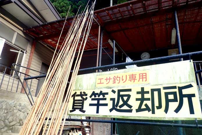 ニジマス釣り堀 貸し竿