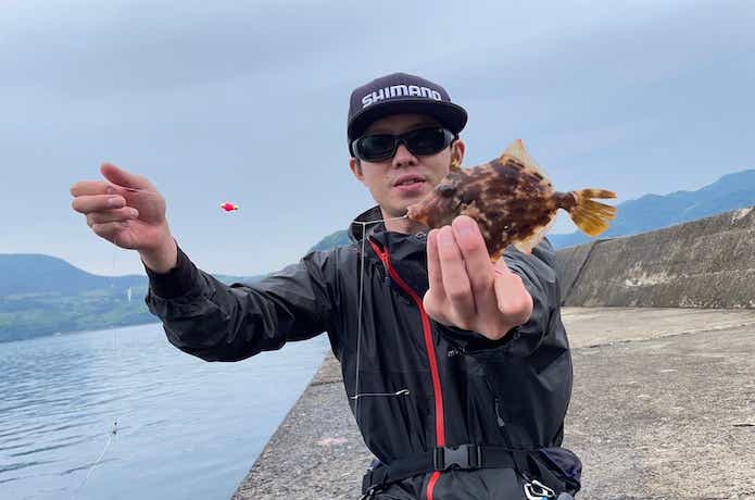 堤防のカワハギ釣りの画像