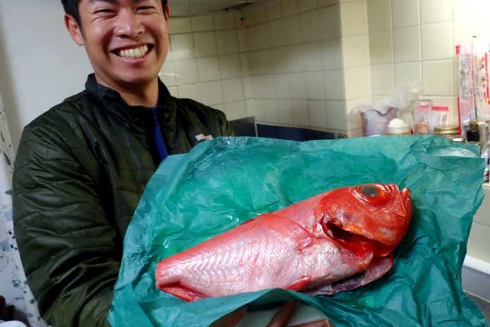 釣ったキンメダイ　熟成