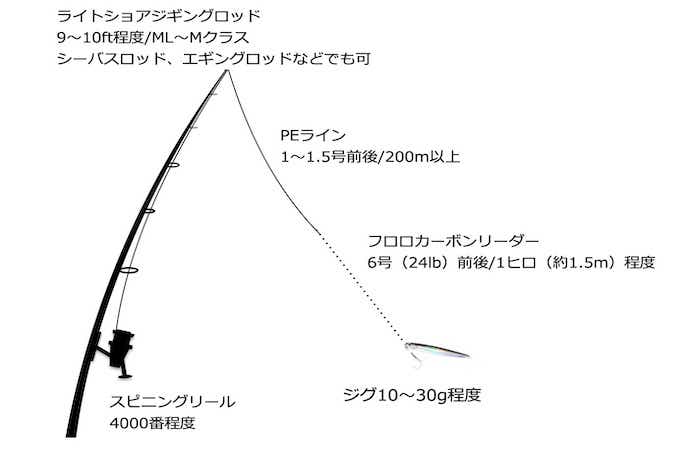 ライトショアジギングの仕掛け図