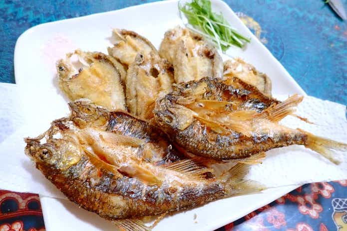 オイカワの唐揚げ