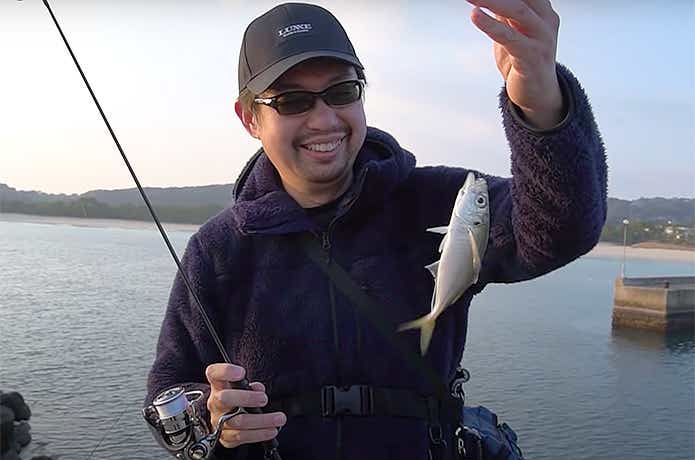 アジを釣ったシーン