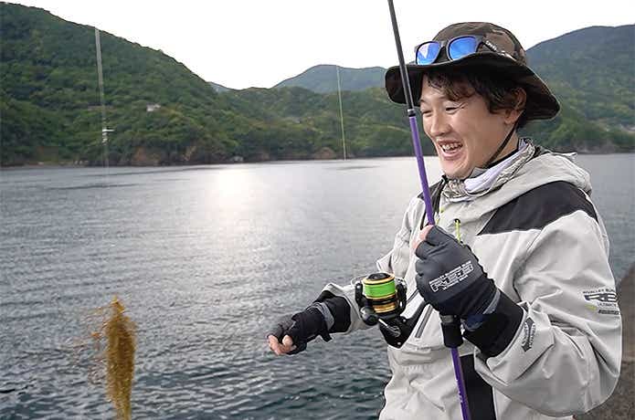 藻が釣れたシーン