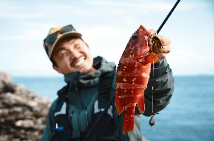 磯から釣ったアカハタ