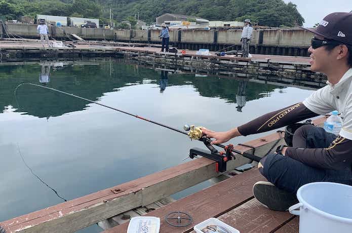 海上釣堀アルティメイトスペックで置き竿