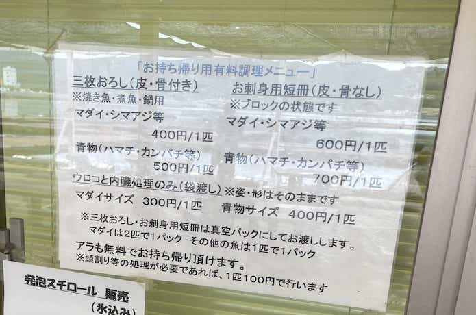 魚の調理メニュー