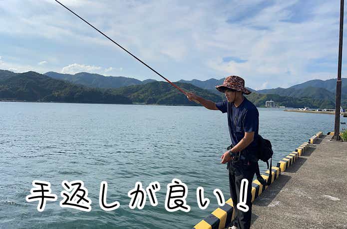 のべ竿アジングのキャスト