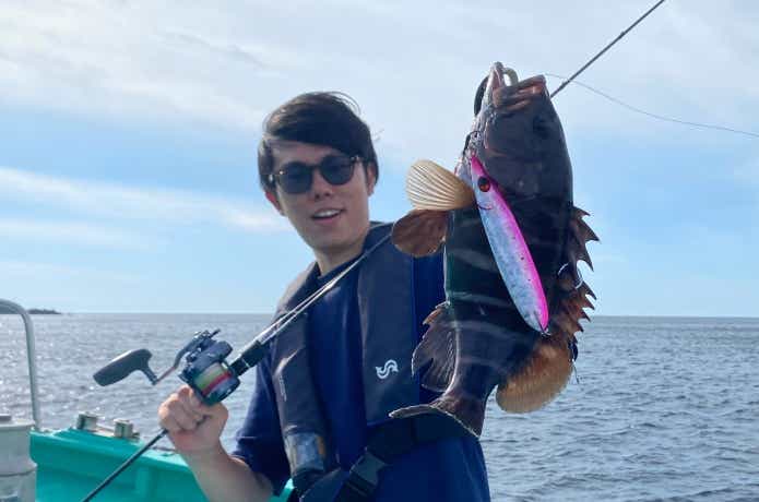 フルソリッドジギングロッドで釣ったマハタ