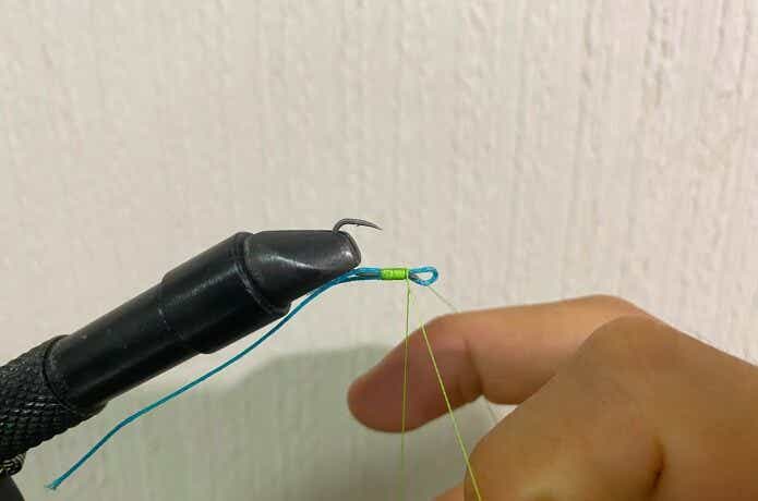 ハーフヒッチで仮止め