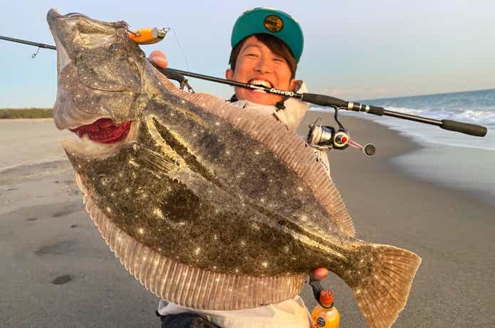 サーフで釣ったヒラメ