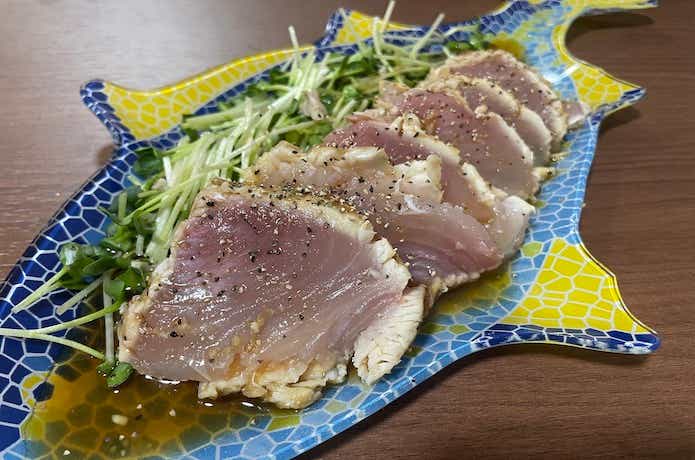 ビンチョウマグロのレアステーキ