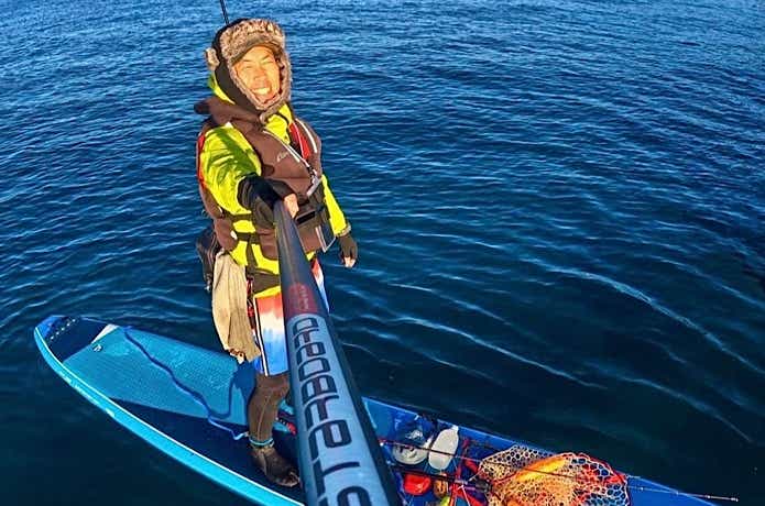 SUPフィッシングの冬の服装