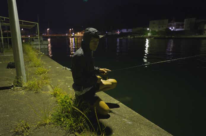 フーディニ ジャケットで夜釣り