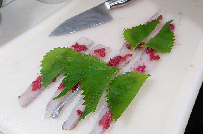 タチウオの梅しそ巻の作り方