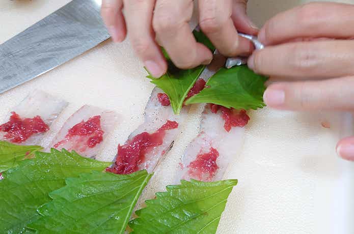 タチウオの梅しそ巻の作り方