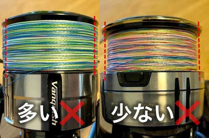 適正ではない糸巻き量