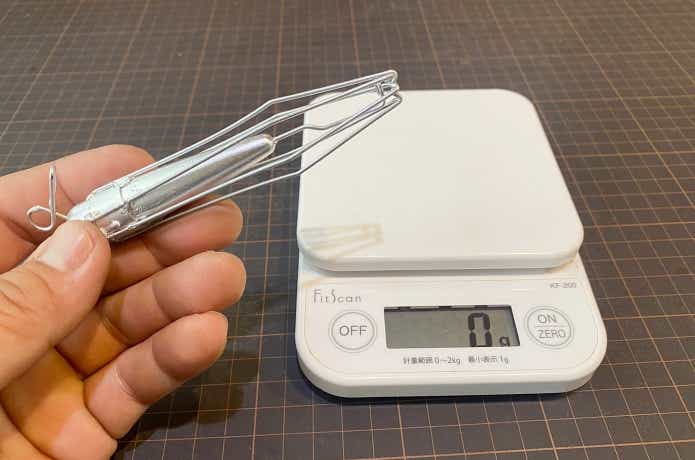 ルアー回収機の重量