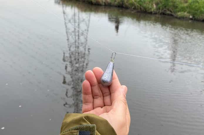 ナス型オモリで自作するルアー回収機